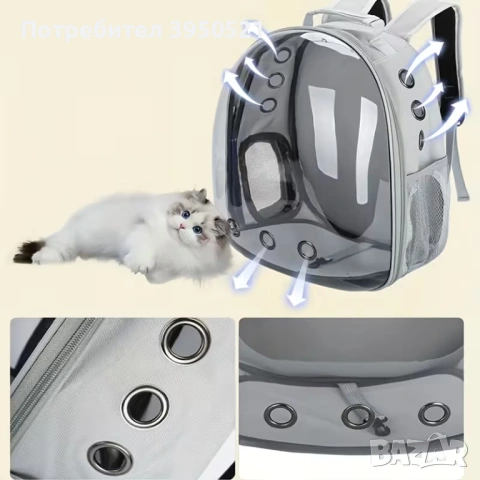 Прозрачна раница за пренасяне на котка, малко куче с отвори за дишане, снимка 6 - За котки - 53057826