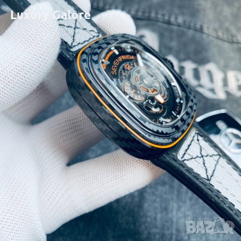Мъжки часовник SevenFriday P3C/07 Orange Carbon с автоматичен механизъм, снимка 3 - Мъжки - 39335989