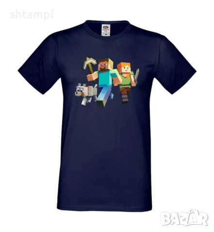 Мъжка тениска майнкрафт Minecraft 1,Minecraft,Игра,Забавление,подарък,Изненада,Рожден Ден., снимка 12 - Тениски - 36494957