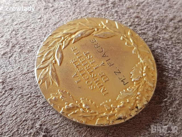 Сребърен позлатен Медал Франция на източното индустриялно общество , снимка 8 - Нумизматика и бонистика - 41343546