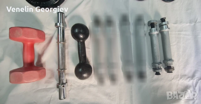  Лост за дъмбел, гира 3кг. Пластмасов дъмбел 2,5кг.