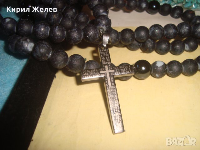 МОДНО КОЛИЕ с КРЪСТ от НЕРЪЖДАЕМА СТОМАНА МЪНИСТА ЦВЕТНО СТЪКЛО КАМЪНИ 26648, снимка 11 - Колиета, медальони, синджири - 34806148