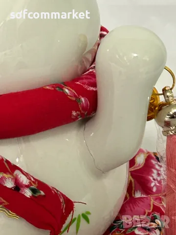 Порцеланова касичка Maneki Neko - котката на късмета (Jade Temple) – 14 см, снимка 4 - Други - 56126942