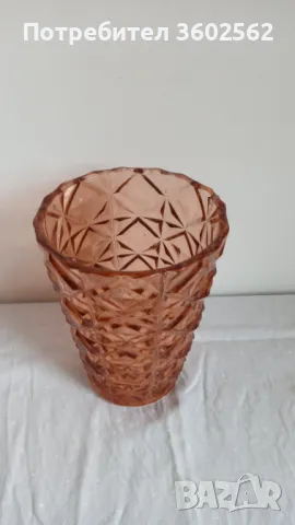 кристална захарница и ваза в бледо розово, снимка 3 - Сервизи - 50394293