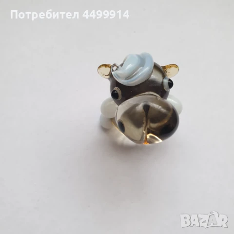 Стъклена фигура на хипопотамче, снимка 2 - Колекции - 50964764