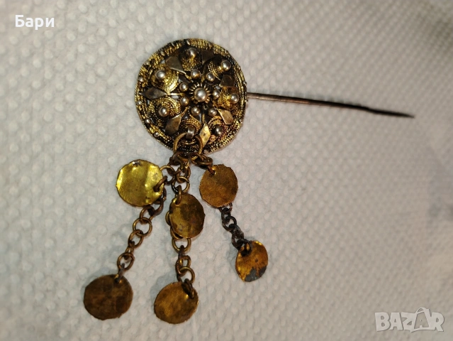 КРАСИВА ВЪЗРОЖДЕНСКА ИГЛА ЗА КОСА ХIX ВЕК, снимка 4 - Други ценни предмети - 53432608