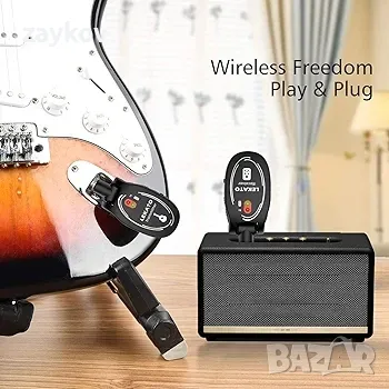 LEKATO L6 Безжична система за китара Акумулаторна китара Безжичен предавател Приемник, снимка 3 - Китари - 47963467