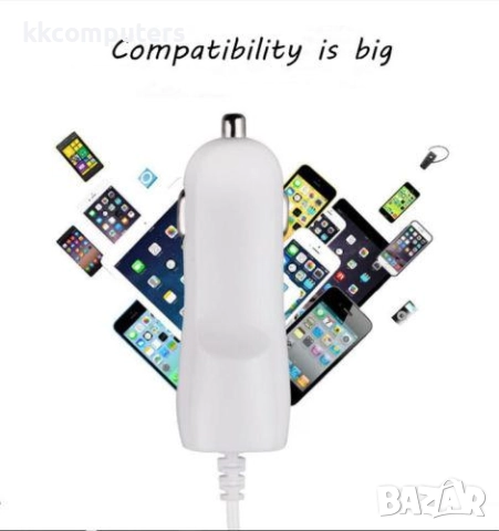 12V Зарядно за автомобил iPhone 2.1A / 1USB Port / Бял Баркод : 454185, снимка 2 - Зарядни за кола - 52176891