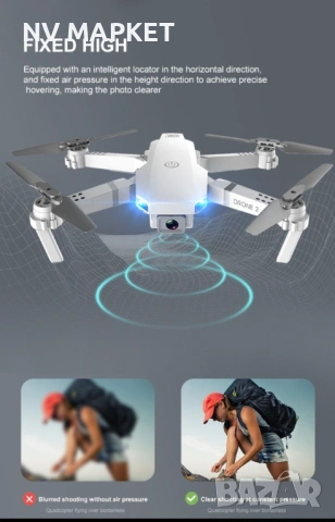 Дрон Иновативен мини  с висока резолюция от 4К HD - DRON E59 (4K+BAG）, снимка 10 - Дронове и аксесоари - 53837789