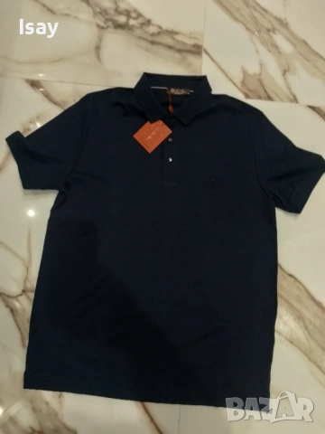 Мъжка тениска ЛОРО ПИАНА ХЛ последен размер в тъмно син цвят , снимка 6 - Тениски - 53839185