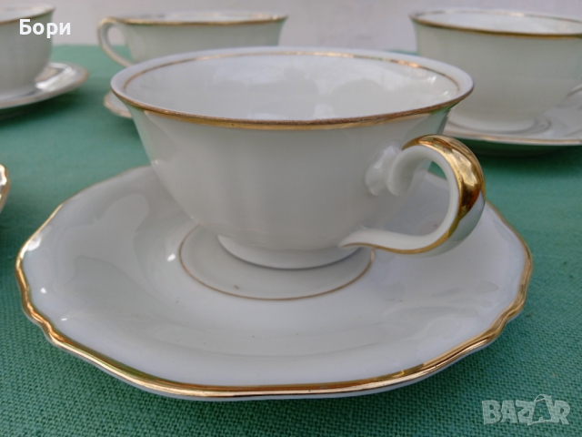 Фин немски порцелан к-т за чай Elfenbein Bavaria, снимка 5 - Чаши - 36402810