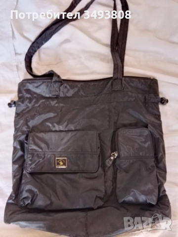 Черна  мъжка чанта с презрамки от шушляк 