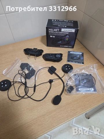 Чисто нова безжична Bluetooth слушалка за каска (модел V10),, снимка 2 - Bluetooth слушалки - 53698434