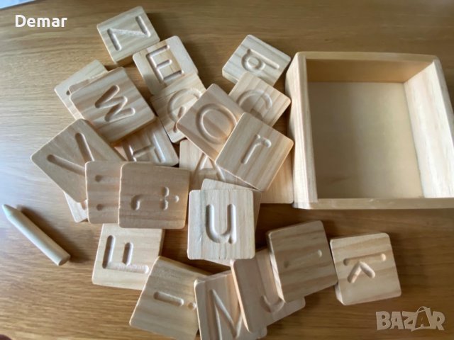 Дървена двустранна дъска за проследяване на азбука , снимка 6 - Образователни игри - 41936728