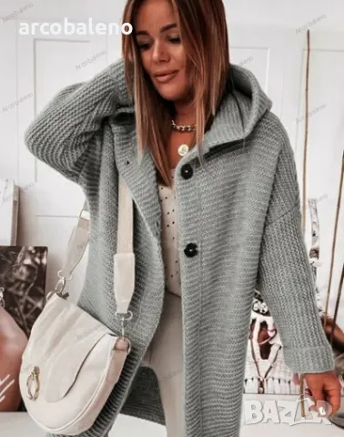 Дамска свободна жилетка с качулка, 9цвята , снимка 10 - Жилетки - 48409862