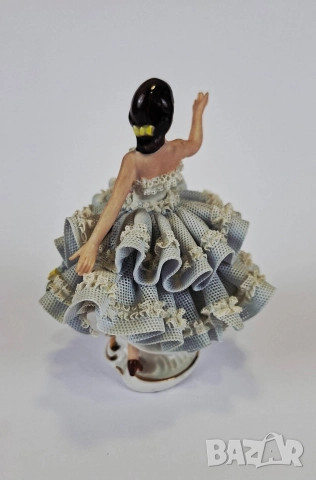 Порцеланова синя балерина - Sandizell, Dresden, снимка 3 - Статуетки - 52615916