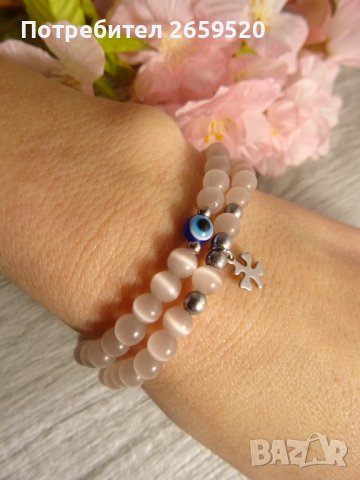 Дамски комплект гривни от естествени камъни, снимка 3 - Гривни - 39619281