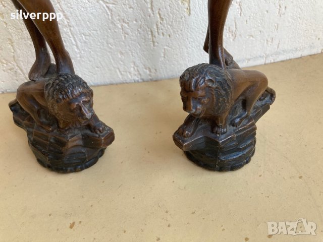 Чифт метални антикварни статуетки, снимка 3 - Колекции - 42378528