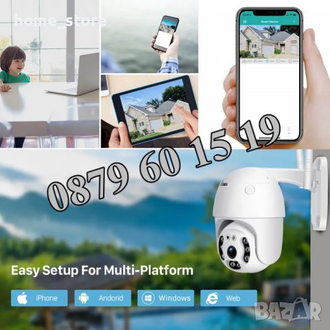 + 64GB карта, 3 броя Безжична въртяща куполна WIFI камера 2MP PTZ HD, IP камера 2MP ICSEE, снимка 5 - IP камери - 39857432