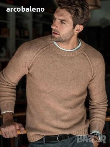 Мъжки пуловер с кръгло деколте, 6цвята - 023, снимка 3 - Пуловери - 42708129