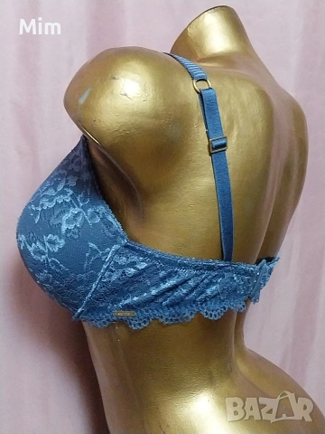 Sapph 85 E Син дантелен сутиен с мъниста , снимка 6 - Бельо - 53128461