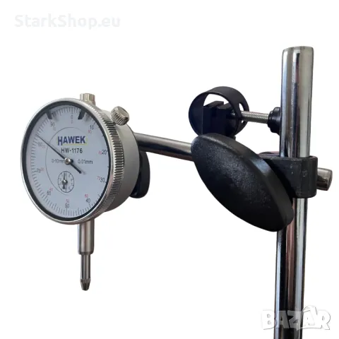 Магнитна стойка и индикаторен часовник HAWEK 0-10 мм, снимка 4 - Други инструменти - 50005148
