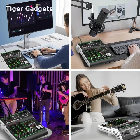 Aveek F4 4-канален аудио миксер – Bluetooth, USB, 99 DSP ефекта, 48V Phantom Power, снимка 11 - Ресийвъри, усилватели, смесителни пултове - 56103503