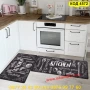 Водоустойчива кухненска пътека – Kitchen Love (ЧЕРНО-БЯЛ комплект) - КОД 4572, снимка 8