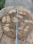 Стара дървена дъска за месене на  хляб,кръг фурнаджийска лопата, снимка 3