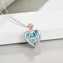 Сребърно колие TOUPOP 925 със сърце, роза и кристал, снимка 5