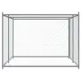 vidaXL Кучешка клетка с врата сива 4x2x1,5 м поцинкована стомана, снимка 5