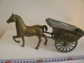 бронзов кон със каруца, снимка 2