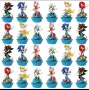 24 бр Соник Sonic къси картонени топери топер за торта мъфини, снимка 2