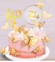 10 пеперуди картонени златен контур на тел шарени топери украса декор за торта, снимка 1 - Други - 40388341
