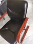 2 бр посетителски столове Кресло / кожа с махагон, снимка 7