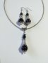 Красив комплект бижута с черен порцелан и прекрасни орнаменти в цвят Сребро , снимка 4