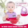 Комплект за хранене Kidsme, силиконов лигавник + прибори 🍽, снимка 3