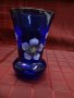 Ваза от синьо стъкло, снимка 2