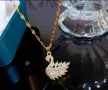 Красиво дамско колие Лебед с кристали , снимка 1