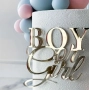 4 вида Boy Or Girl gender момче или момиче парти за пол на бебе бебето бебешко парти топер торта, снимка 4
