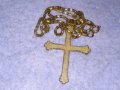 ПОЗЛАТЕНО МЕСИНГОВО КРЪСТЧЕ с ЕМАЙЛ ЛАК и ПОЗЛАТЕНА СТОМАНЕНА РЕТРО ВЕРИЖКА 38477, снимка 9