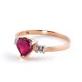Нежен дамски пръстен с рубин, розово златно покритие, снимка 3