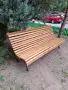 Дървена пейка с чугунени крака, снимка 3