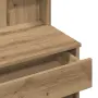 vidaXL Тоалетка с огледало, дъб артизан, 96x39x142 см, снимка 9