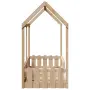 vidaXL Рамка за детско легло къща, 70x140 см, масивна борова дървесина, снимка 5