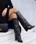 Ботуши на ток - черна кожа - KD250, снимка 1