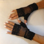Стилни ръкавици без пръсти от черна дантела- 8601, снимка 1