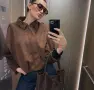 Дамско кафяво велурено яке ХС, снимка 1