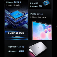 Нов Лаптоп KUU 14.1" Full HD, Intel Celeron, 8GB RAM, 256GB SSD, Windows 11 Pro, снимка 6 - Лаптопи за дома - 44526576