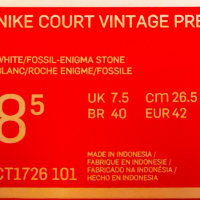 Nike - Нови Спортни обувки Court Vintage Premium с кожа и еко кожа, Бял, снимка 2 - Маратонки - 44714031
